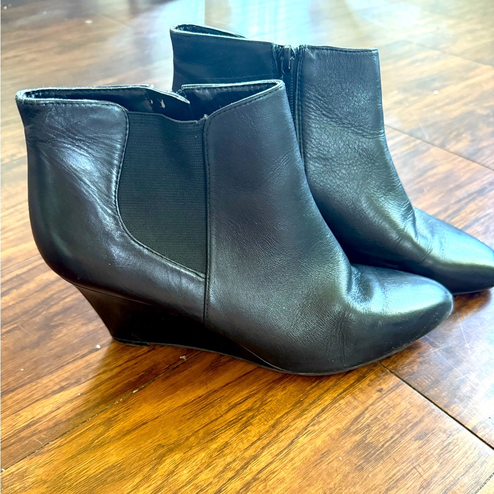 Black Wedge Ankle Boots